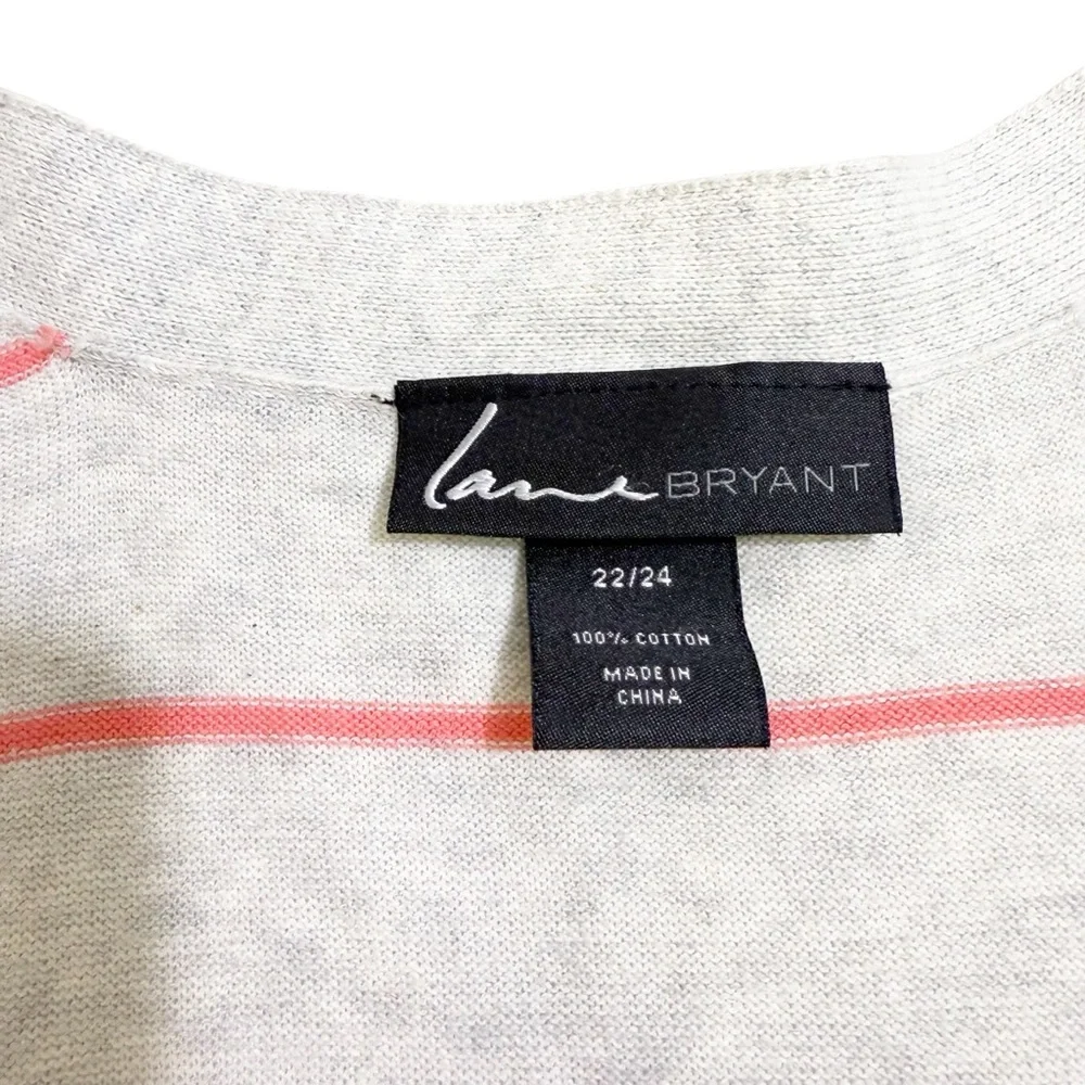 Lane‎ Bryant Faux Wrap Striped Cotton Sweater Size 22/24